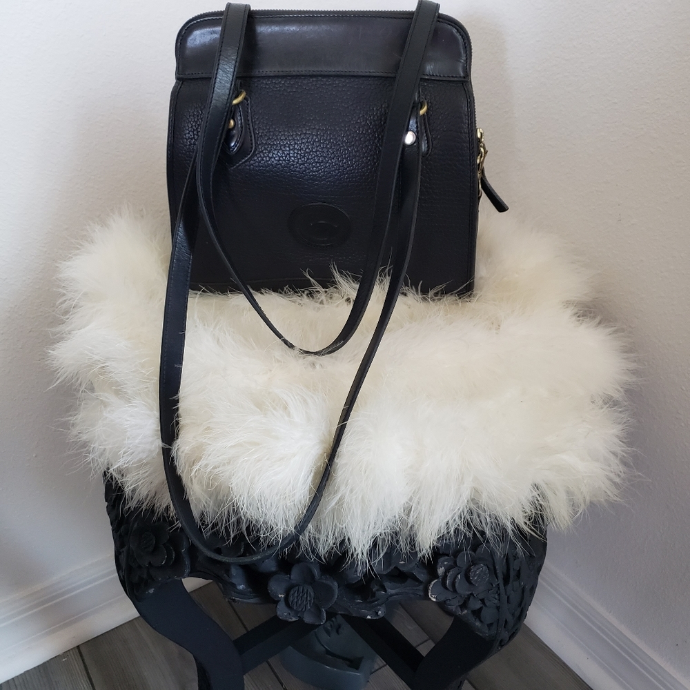 Vtg Dooney & Bourke Satchel Shoulder Bag Black